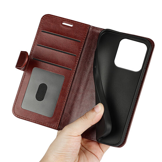 Motorola Edge 60 Pro Hoesje - MobyDefend Wallet Book Case (Sluiting Achterkant) - Bruin