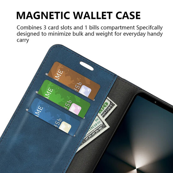 Sony Xperia 1 VII Hoesje - MobyDefend Luxe Wallet Bookcase (Magnetische Sluiting) - Blauw