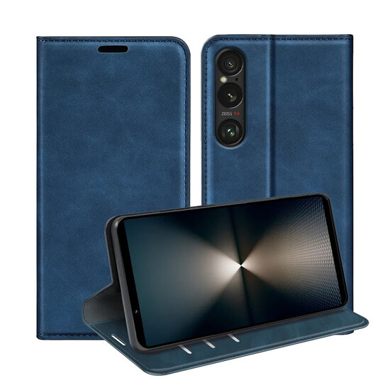 Sony Xperia 1 VII Hoesje - MobyDefend Luxe Wallet Bookcase (Magnetische Sluiting) - Blauw