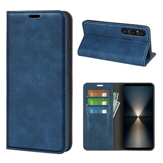 Sony Xperia 1 VII Hoesje - MobyDefend Luxe Wallet Bookcase (Magnetische Sluiting) - Blauw