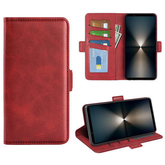 Sony Xperia 1 VII Hoesje - MobyDefend Luxe Wallet Book Case (Sluiting Zijkant) - Rood