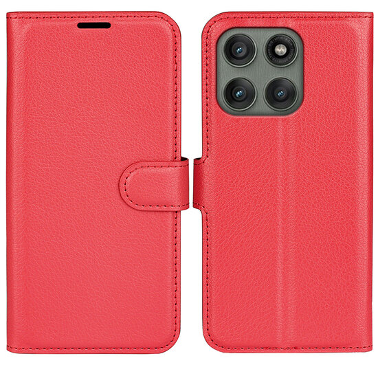 Motorola Edge 60 Pro Hoesje - MobyDefend Kunstleren Wallet Book Case (Sluiting Voorkant) - Rood