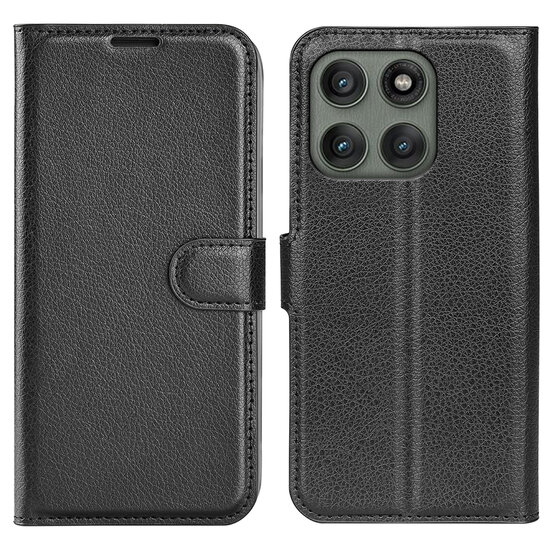 Motorola Edge 60 Pro Hoesje - MobyDefend Kunstleren Wallet Book Case (Sluiting Voorkant) - Zwart