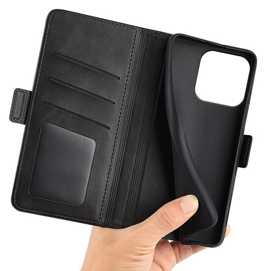 Motorola Edge 60 Pro Hoesje - MobyDefend Luxe Wallet Book Case (Sluiting Zijkant) - Zwart