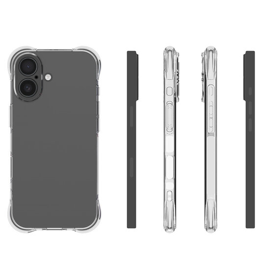 iPhone 17 Hoesje - MobyDefend Transparante Shockproof TPU Backcover - Verstevigde Hoeken - Volledig Doorzichtig
