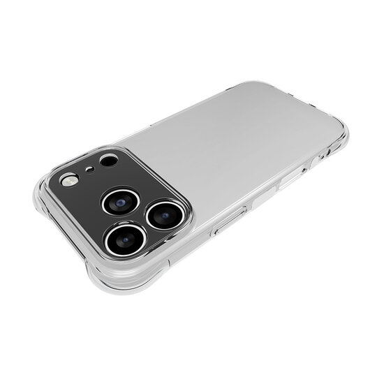 iPhone 17 Pro Hoesje - MobyDefend Transparante Shockproof TPU Backcover - Verstevigde Hoeken - Volledig Doorzichtig