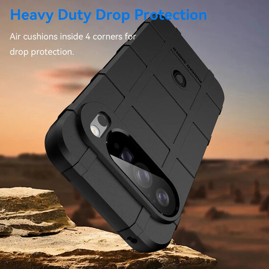 Google Pixel 10 Pro XL Hoesje - Mobydefend Rugged Shield TPU Backcover - Zwart