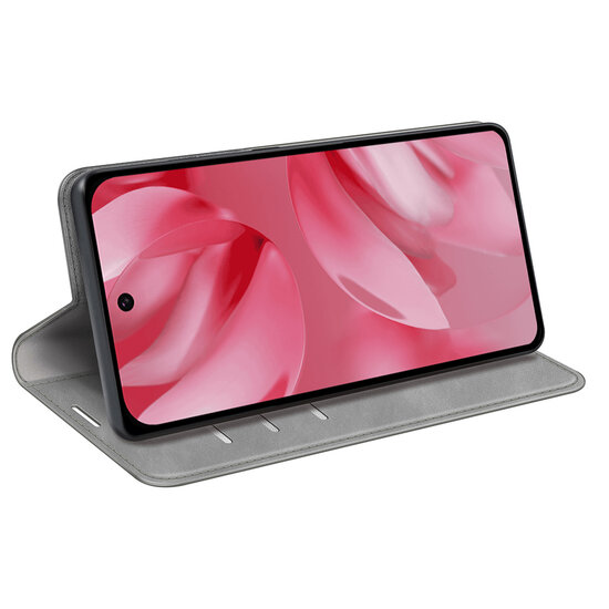 Google Pixel 10 / Google Pixel 10 Pro Hoesje - MobyDefend Luxe Wallet Bookcase (Magnetische Sluiting) - Grijs