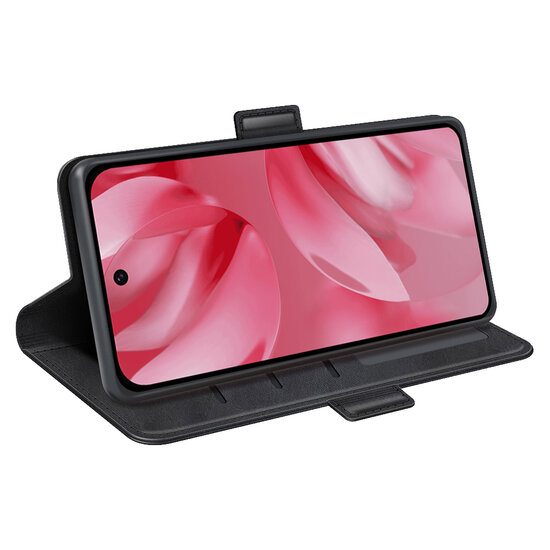 Google Pixel 10 / Google Pixel 10 Pro Hoesje - MobyDefend Luxe Wallet Book Case (Sluiting Zijkant) - Zwart