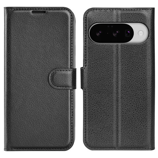 Google Pixel 10 / Google Pixel 10 Pro Hoesje - MobyDefend Kunstleren Wallet Book Case (Sluiting Voorkant) - Zwart