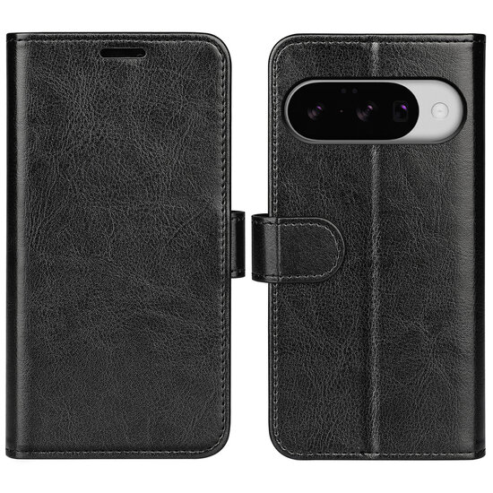 Google Pixel 10 / Google Pixel 10 Pro Hoesje - MobyDefend Wallet Book Case (Sluiting Achterkant) - Zwart