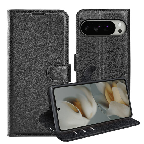 Google Pixel 10 Pro XL Hoesje - MobyDefend Kunstleren Wallet Book Case (Sluiting Voorkant) - Zwart