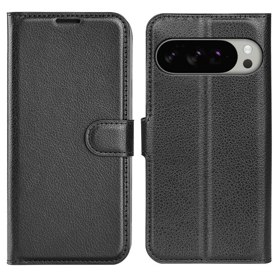Google Pixel 10 Pro XL Hoesje - MobyDefend Kunstleren Wallet Book Case (Sluiting Voorkant) - Zwart