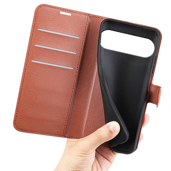 Google Pixel 10 Pro XL Hoesje - MobyDefend Kunstleren Wallet Book Case (Sluiting Voorkant) - Bruin