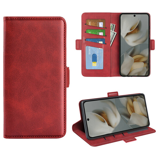 Google Pixel 10 Pro XL Hoesje - MobyDefend Luxe Wallet Book Case (Sluiting Zijkant) - Rood