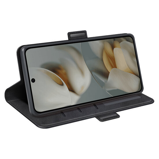 Google Pixel 10 Pro XL Hoesje - MobyDefend Luxe Wallet Book Case (Sluiting Zijkant) - Zwart