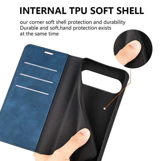 Google Pixel 10 Pro XL Hoesje - MobyDefend Luxe Wallet Bookcase (Magnetische Sluiting) - Rood