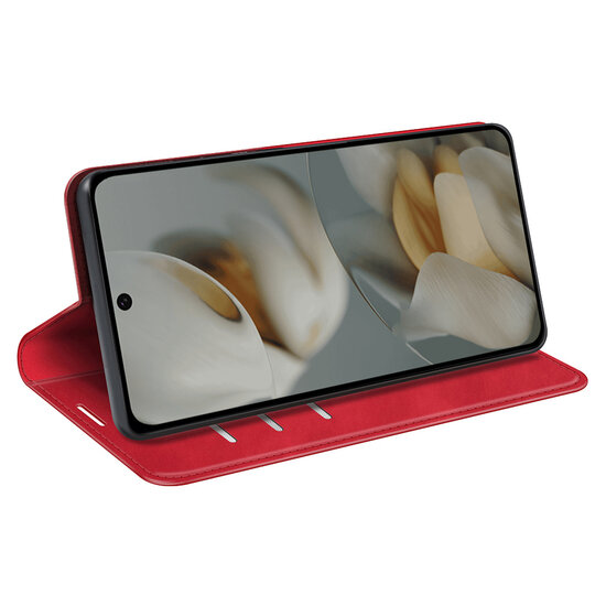 Google Pixel 10 Pro XL Hoesje - MobyDefend Luxe Wallet Bookcase (Magnetische Sluiting) - Rood