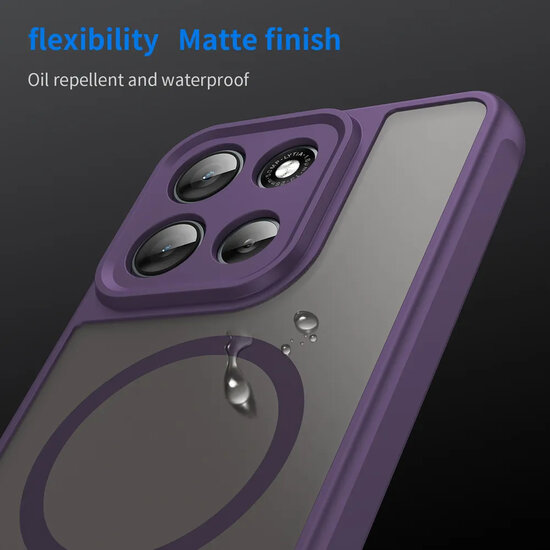 Motorola Moto G56 Hoesje - MobyDefend MagSafe Case Mat Transparant Met Gekleurde Rand - Paars