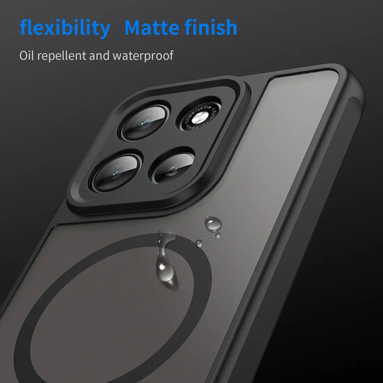 Motorola Moto G56 Hoesje - MobyDefend MagSafe Case Mat Transparant Met Gekleurde Rand - Zwart