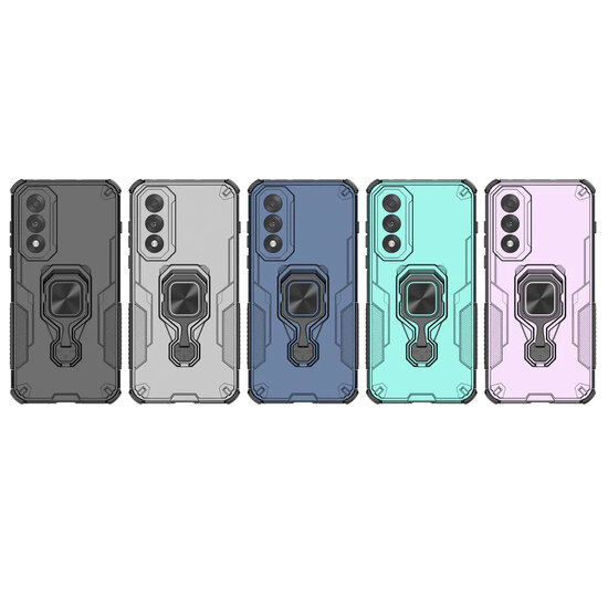 OnePlus Nord 5 Hoesje - MobyDefend Dubbelgelaagde Pantsercase Met Standaard - Blauw