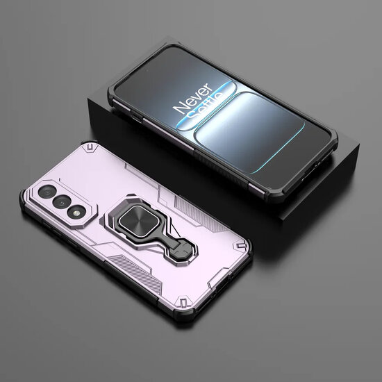 OnePlus Nord 5 Hoesje - MobyDefend Dubbelgelaagde Pantsercase Met Standaard - Roze