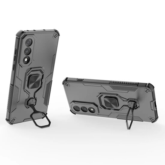 OnePlus Nord 5 Hoesje - MobyDefend Dubbelgelaagde Pantsercase Met Standaard - Zwart