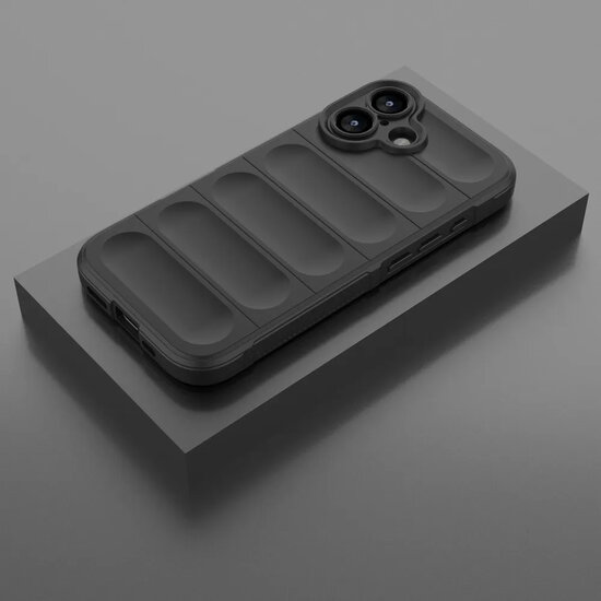 iPhone 17 Hoesje - MobyDefend TPU Gripcase - Zwart