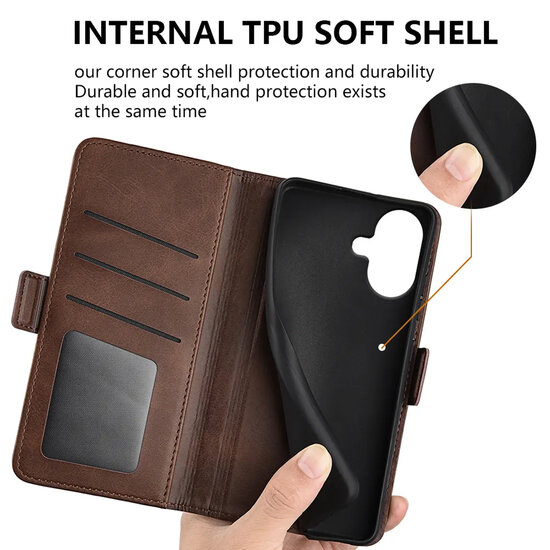 iPhone 17 Hoesje - MobyDefend Luxe Wallet Book Case (Sluiting Zijkant) - Zwart