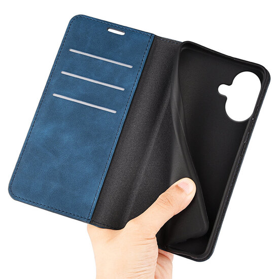 iPhone 17 Hoesje - MobyDefend Luxe Wallet Bookcase (Magnetische Sluiting) - Blauw