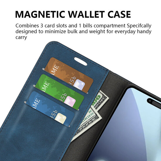 iPhone 17 Hoesje - MobyDefend Luxe Wallet Bookcase (Magnetische Sluiting) - Zwart