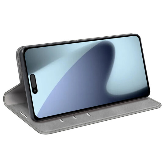 iPhone 17 Hoesje - MobyDefend Luxe Wallet Bookcase (Magnetische Sluiting) - Grijs