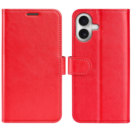 iPhone 17 Hoesje - MobyDefend Wallet Book Case (Sluiting Achterkant) - Rood