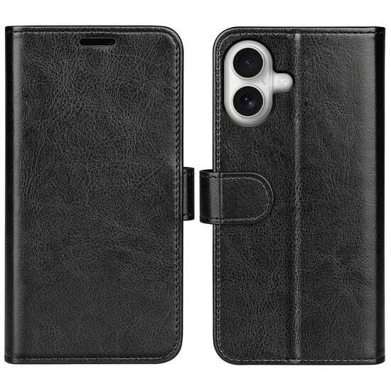 iPhone 17 Hoesje - MobyDefend Wallet Book Case (Sluiting Achterkant) - Zwart
