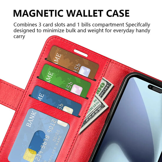 iPhone 17 Hoesje - MobyDefend Wallet Book Case (Sluiting Achterkant) - Bruin