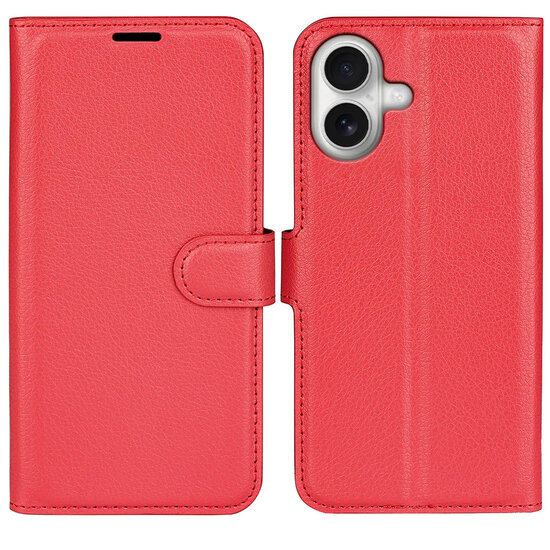 iPhone 17 Hoesje - MobyDefend Kunstleren Wallet Book Case (Sluiting Voorkant) - Rood