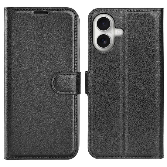 iPhone 17 Hoesje - MobyDefend Kunstleren Wallet Book Case (Sluiting Voorkant) - Zwart