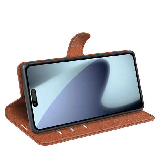 iPhone 17 Hoesje - MobyDefend Kunstleren Wallet Book Case (Sluiting Voorkant) - Bruin