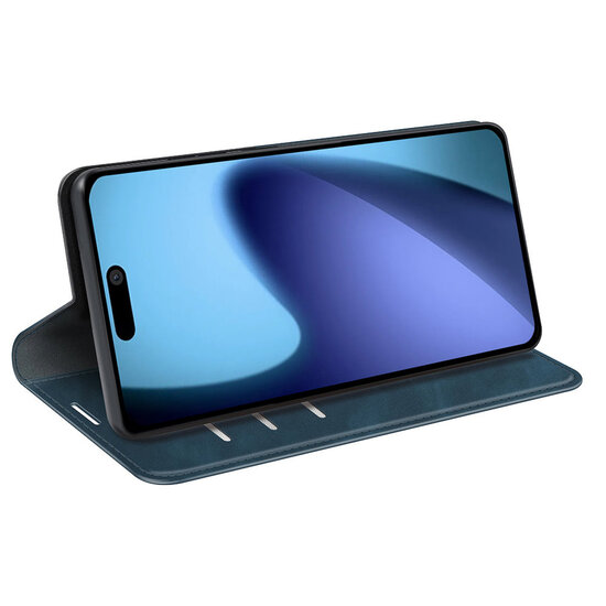 iPhone Air Hoesje - MobyDefend Luxe Wallet Bookcase (Magnetische Sluiting) - Blauw