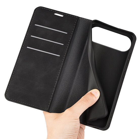 iPhone Air Hoesje - MobyDefend Luxe Wallet Bookcase (Magnetische Sluiting) - Zwart
