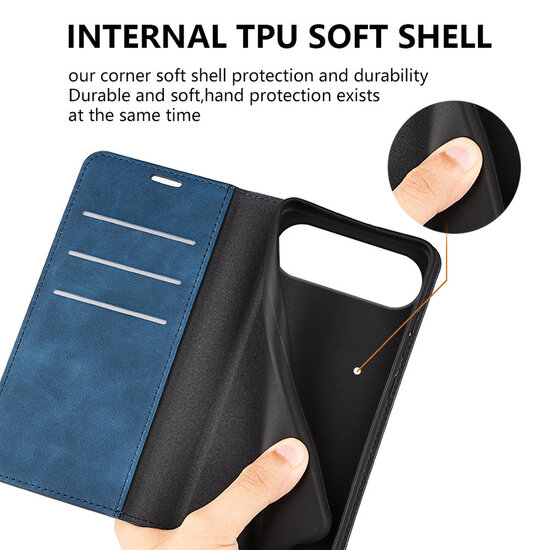 iPhone Air Hoesje - MobyDefend Luxe Wallet Bookcase (Magnetische Sluiting) - Grijs