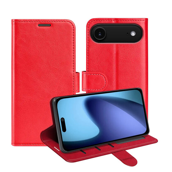 iPhone Air Hoesje - MobyDefend Wallet Book Case (Sluiting Achterkant) - Rood