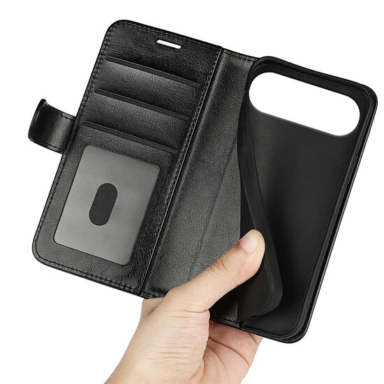 iPhone Air Hoesje - MobyDefend Wallet Book Case (Sluiting Achterkant) - Zwart