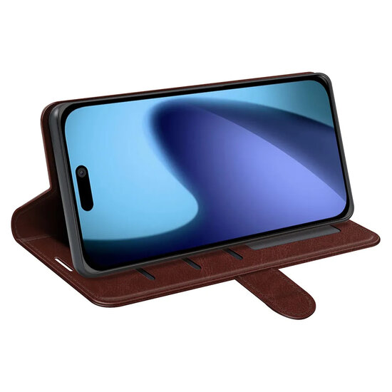 iPhone Air Hoesje - MobyDefend Wallet Book Case (Sluiting Achterkant) - Bruin