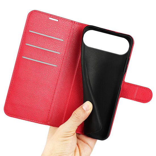 iPhone Air Hoesje - MobyDefend Kunstleren Wallet Book Case (Sluiting Voorkant) - Rood