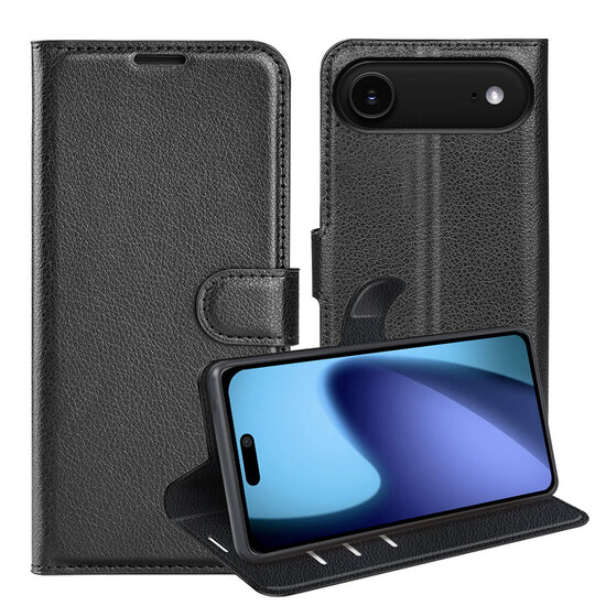 iPhone Air Hoesje - MobyDefend Kunstleren Wallet Book Case (Sluiting Voorkant) - Zwart