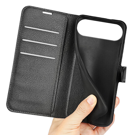 iPhone Air Hoesje - MobyDefend Kunstleren Wallet Book Case (Sluiting Voorkant) - Zwart
