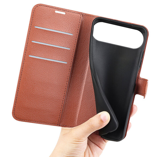 iPhone Air Hoesje - MobyDefend Kunstleren Wallet Book Case (Sluiting Voorkant) - Bruin