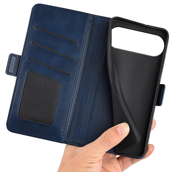 iPhone Air Hoesje - MobyDefend Luxe Wallet Book Case (Sluiting Zijkant) - Blauw
