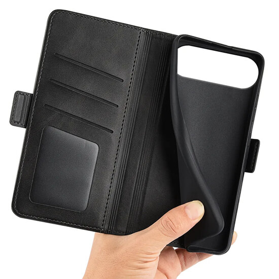 iPhone Air Hoesje - MobyDefend Luxe Wallet Book Case (Sluiting Zijkant) - Zwart